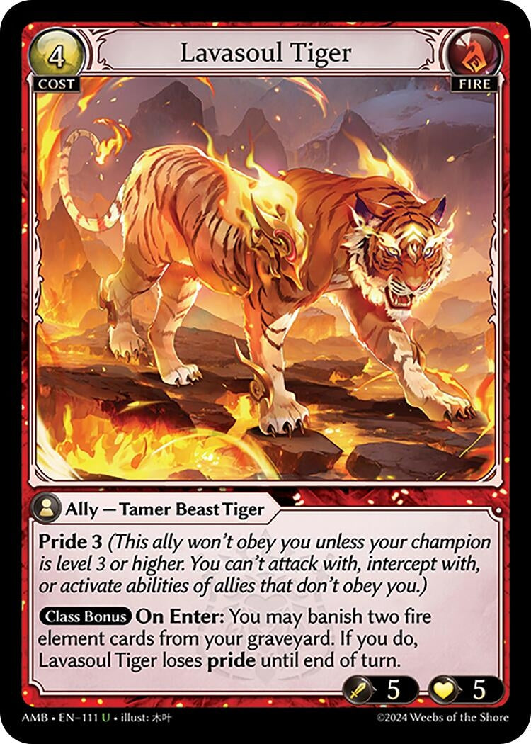 Image for Lavasoul Tiger (Mortal Ambition) (111) - Grand Archive TCG