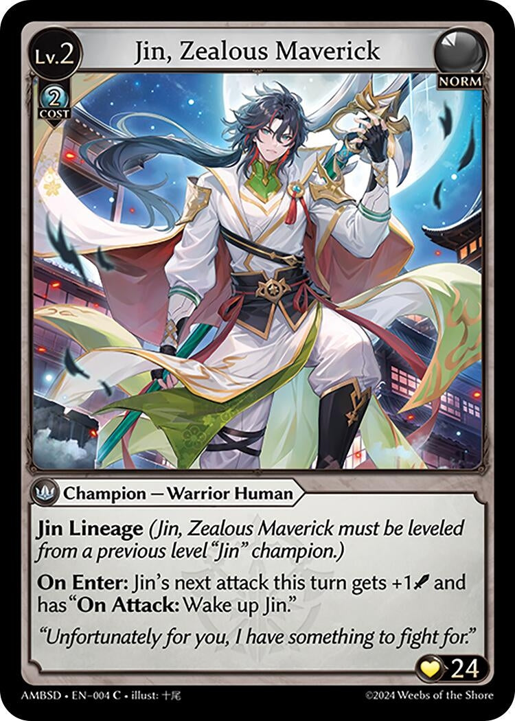 Image for Jin, Zealous Maverick (Mortal Ambition Starter Decks) (004) - Grand Archive TCG