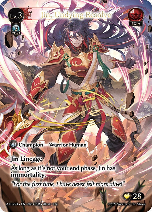 Image for Jin, Undying Resolve (CSR) (Mortal Ambition Starter Decks) (005) - Grand Archive TCG