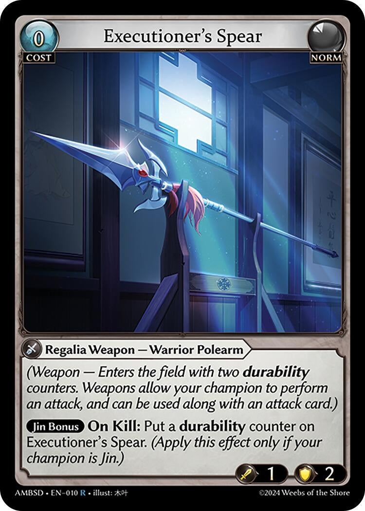 Image for Executioner's Spear (Mortal Ambition Starter Decks) (010) - Grand Archive TCG