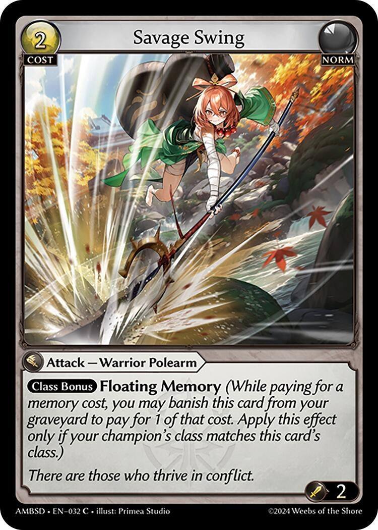 Image for Savage Swing (Mortal Ambition Starter Decks) (032) - Grand Archive TCG