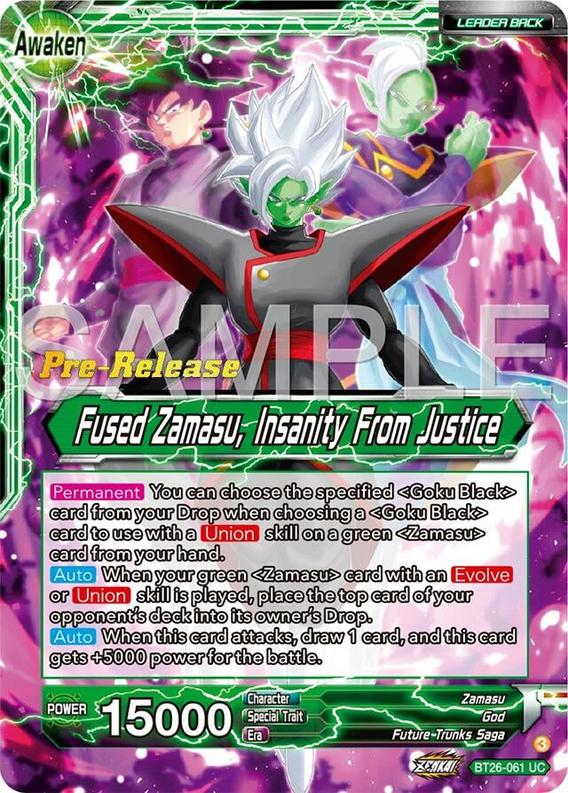 Image for Zamasu // Fused Zamasu, Insanity From Justice (Ultimate Advent Pre-Release Cards) (BT26-061) - Dragon Ball Super: Masters