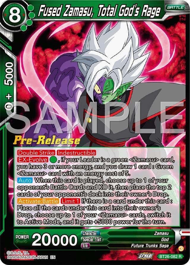 Image for Fused Zamasu, Total God's Rage (Ultimate Advent Pre-Release Cards) (BT26-082) - Dragon Ball Super: Masters