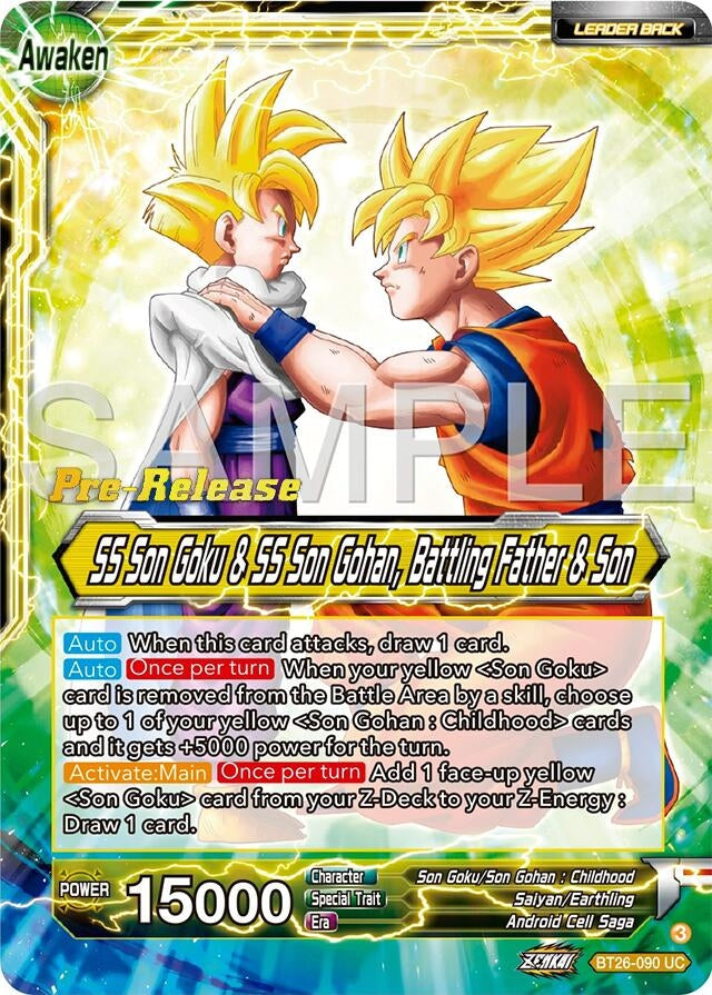 Image for SS Son Goku // SS Son Goku & SS Son Gohan, Battling Father & Son (Ultimate Advent Pre-Release Cards) (BT26-090) - Dragon Ball Super: Masters