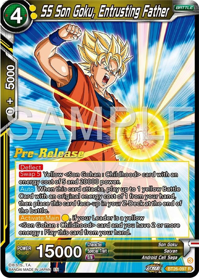 Image for SS Son Goku, Entrusting Father (Ultimate Advent Pre-Release Cards) (BT26-097) - Dragon Ball Super: Masters