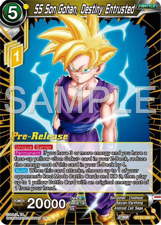 Image for SS Son Gohan, Destiny Entrusted (Ultimate Advent Pre-Release Cards) (BT26-095) - Dragon Ball Super: Masters