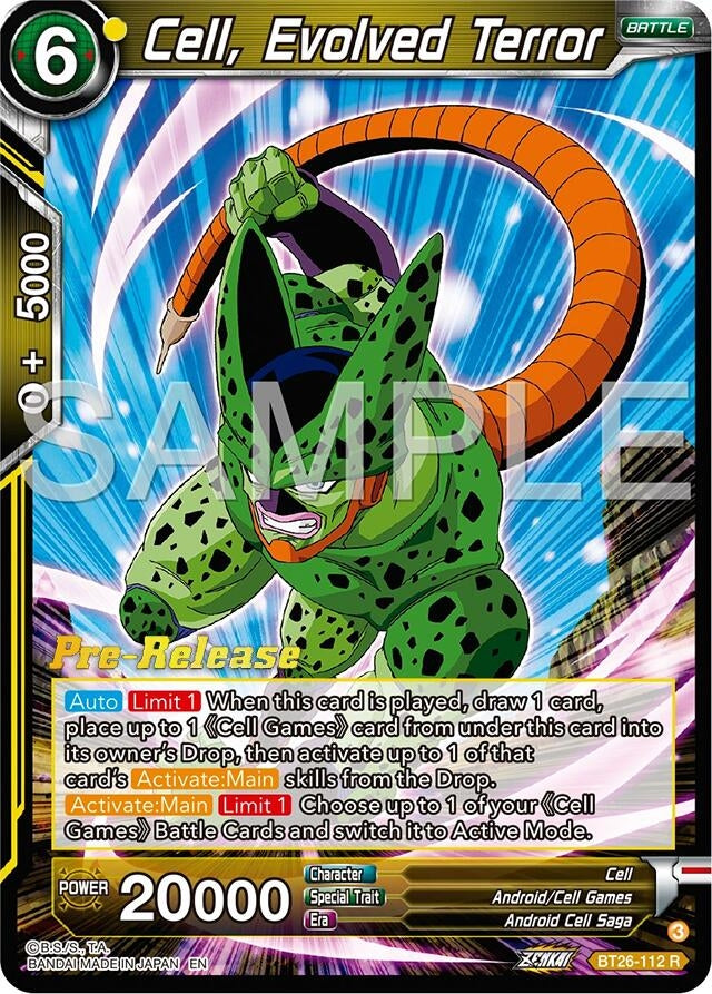 Image for Cell, Evolved Terror (Ultimate Advent Pre-Release Cards) (BT26-112) - Dragon Ball Super: Masters