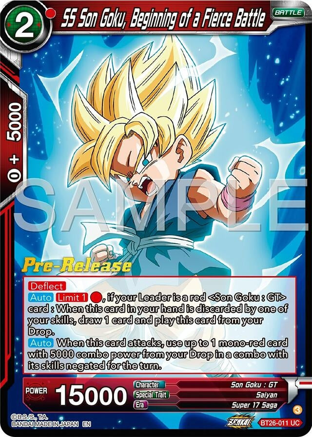 Image for SS Son Goku, Beginning of a Fierce Battle (Ultimate Advent Pre-Release Cards) (BT26-011) - Dragon Ball Super: Masters