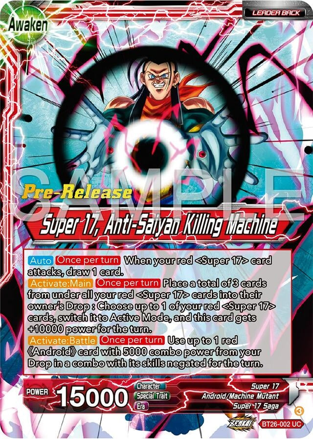 Image for Hell Fighter 17 // Super 17, Anti-Saiyan Killing Machine (Ultimate Advent Pre-Release Cards) (BT26-002) - Dragon Ball Super: Masters