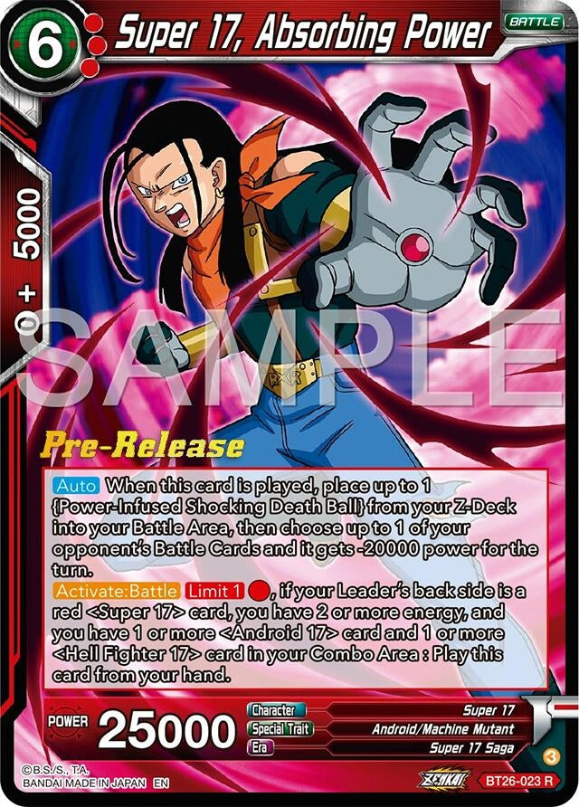 Image for Super 17, Absorbing Power (Ultimate Advent Pre-Release Cards) (BT26-023) - Dragon Ball Super: Masters