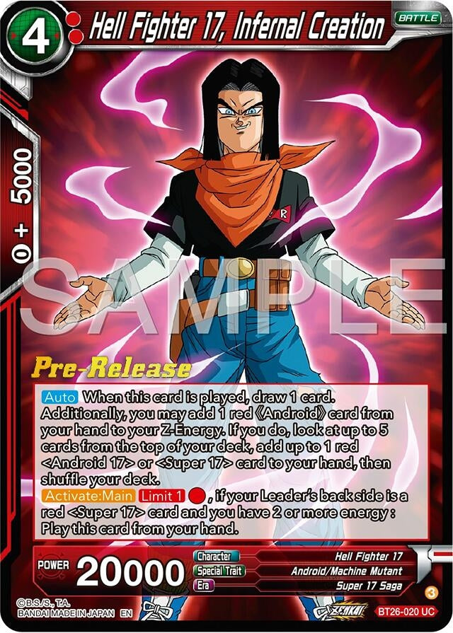 Image for Hell Fighter 17, Infernal Creation (Ultimate Advent Pre-Release Cards) (BT26-020) - Dragon Ball Super: Masters