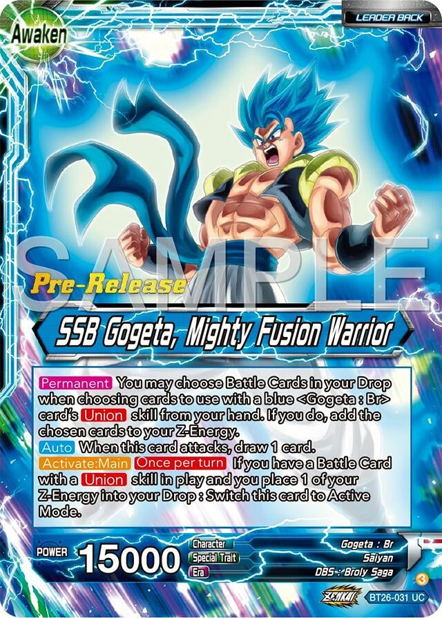 Image for Gogeta // SSB Gogeta, Mighty Fusion Warrior (Ultimate Advent Pre-Release Cards) (BT26-031) - Dragon Ball Super: Masters