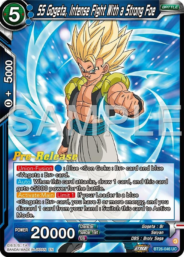Image for SS Gogeta, Intense Fight With a Strong Foe (Ultimate Advent Pre-Release Cards) (BT26-046) - Dragon Ball Super: Masters