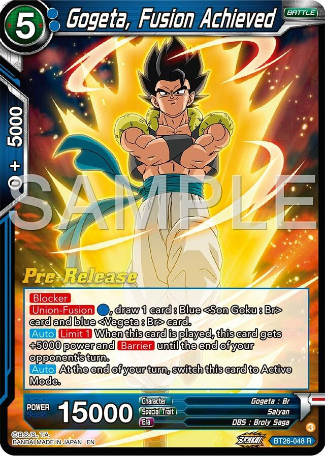 Image for Gogeta, Fusion Achieved (Ultimate Advent Pre-Release Cards) (BT26-048) - Dragon Ball Super: Masters