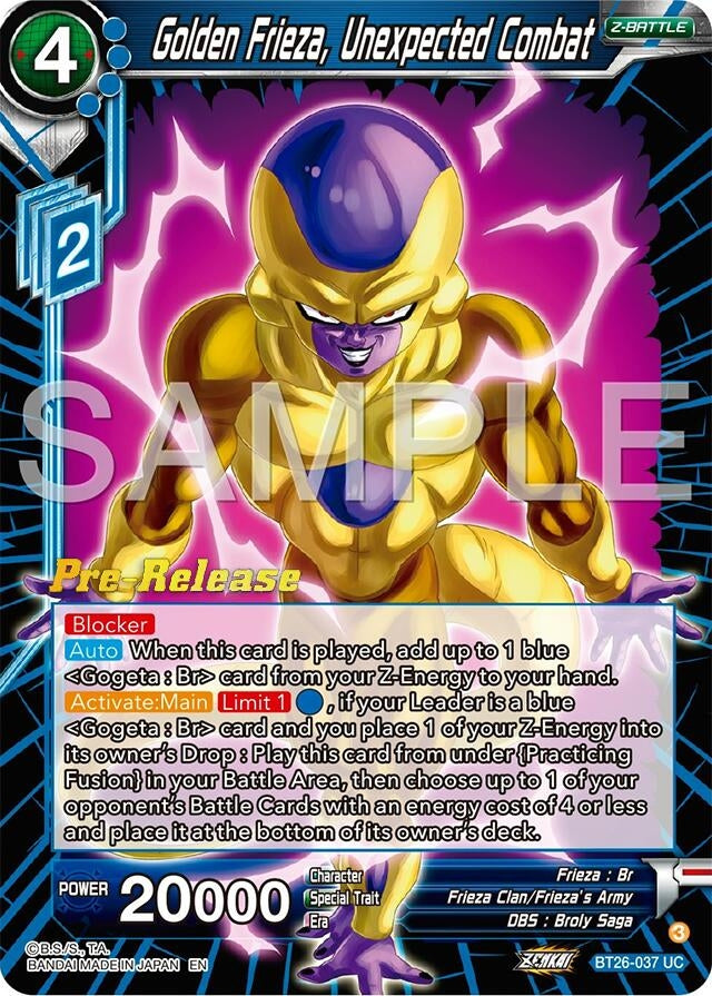 Image for Golden Frieza, Unexpected Combat (Ultimate Advent Pre-Release Cards) (BT26-037) - Dragon Ball Super: Masters