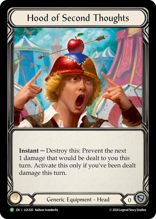 Image for Hood of Second Thoughts - LGS320 (Flesh and Blood: Promo Cards) (LGS320) - Flesh and Blood TCG