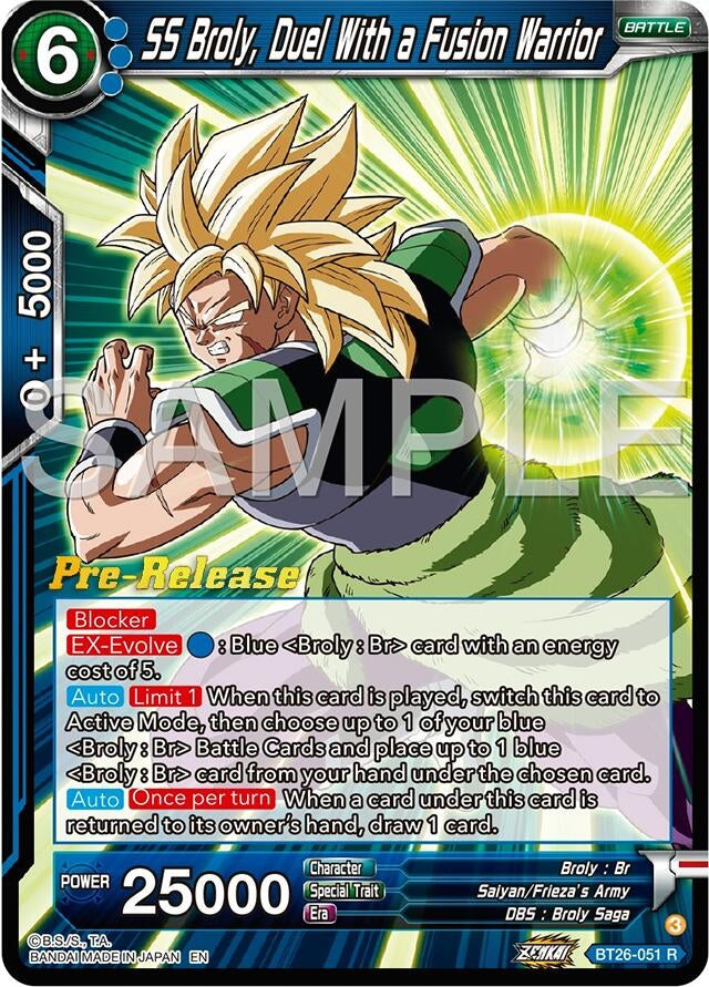 Image for SS Broly, Duel With a Fusion Warrior (Ultimate Advent Pre-Release Cards) (BT26-051) - Dragon Ball Super: Masters
