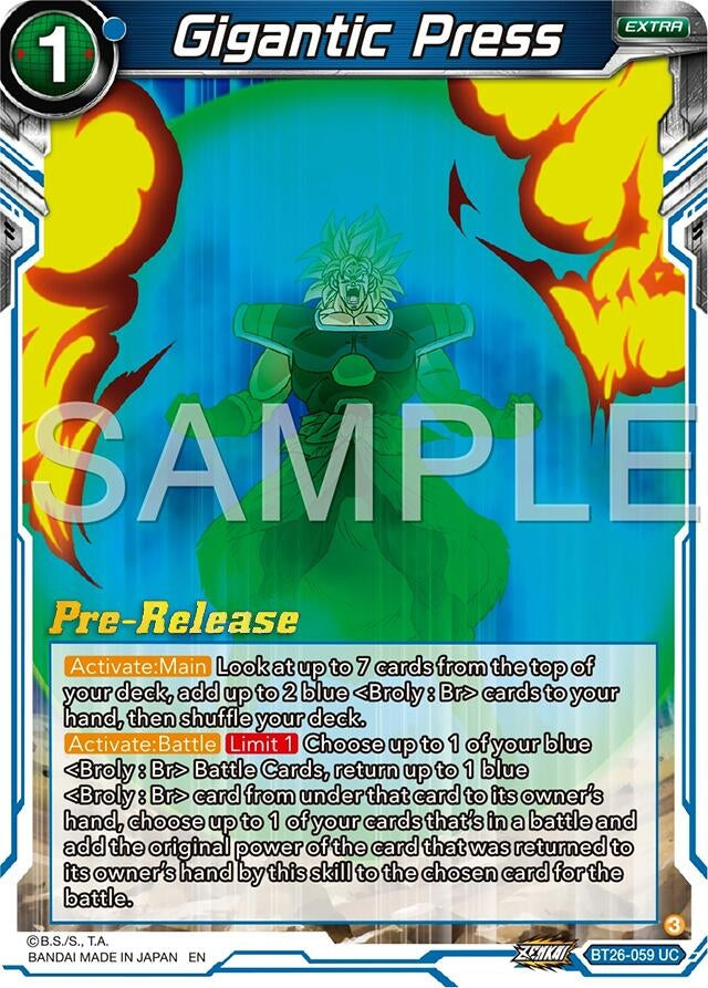 Image for Gigantic Press (Ultimate Advent Pre-Release Cards) (BT26-059) - Dragon Ball Super: Masters