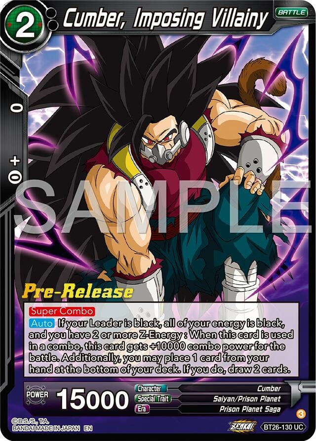 Image for Cumber, Imposing Villainy (Ultimate Advent Pre-Release Cards) (BT26-130) - Dragon Ball Super: Masters