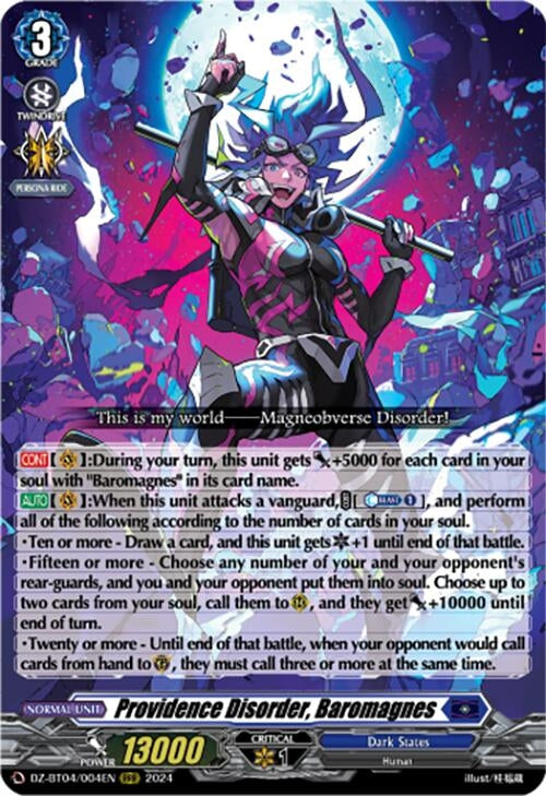 Image for Providence Disorder, Baromagnes (DZ-BT04: Destined Showdown) (DZ-BT04/004EN) - Cardfight Vanguard