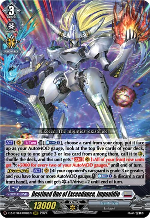 Image for Destined One of Exceedance, Impauldio (DZ-BT04: Destined Showdown) (DZ-BT04/008EN) - Cardfight Vanguard
