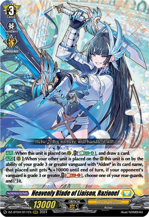 Image for Heavenly Blade of Liaison, Razionel (DZ-BT04: Destined Showdown) (DZ-BT04/011EN) - Cardfight Vanguard