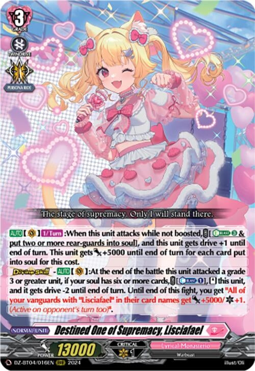 Image for Destined One of Supremacy, Lisciafael (DZ-BT04: Destined Showdown) (DZ-BT04/016EN) - Cardfight Vanguard