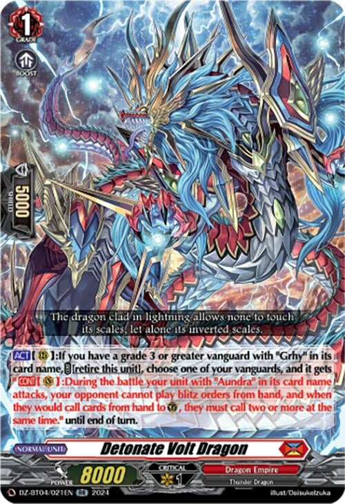 Image for Detonate Volt Dragon (DZ-BT04: Destined Showdown) (DZ-BT04/021EN) - Cardfight Vanguard