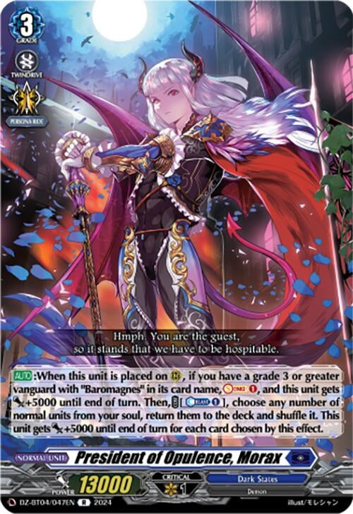 Image for President of Opulence, Morax (DZ-BT04: Destined Showdown) (DZ-BT04/047EN) - Cardfight Vanguard