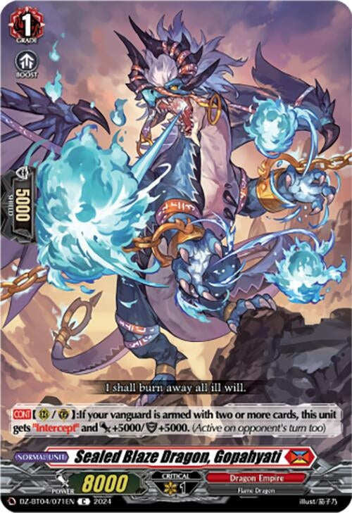 Image for Sealed Blaze Dragon, Gopahyati (DZ-BT04: Destined Showdown) (DZ-BT04/071EN) - Cardfight Vanguard