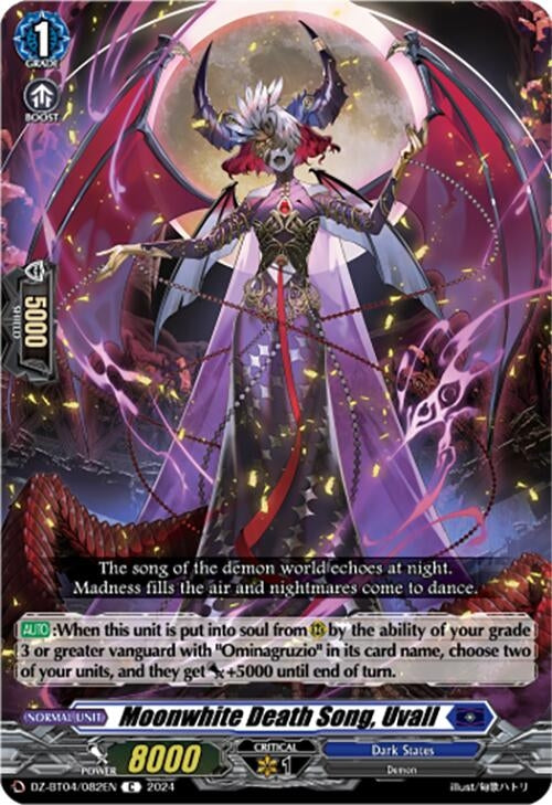Image for Moonwhite Death Song, Uvall (DZ-BT04: Destined Showdown) (DZ-BT04/082EN) - Cardfight Vanguard