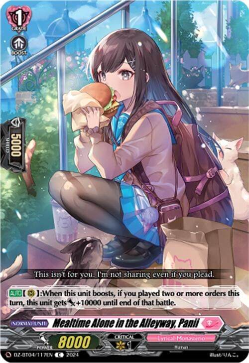 Image for Mealtime Alone in the Alleyway, Panii (DZ-BT04: Destined Showdown) (DZ-BT04/117EN) - Cardfight Vanguard