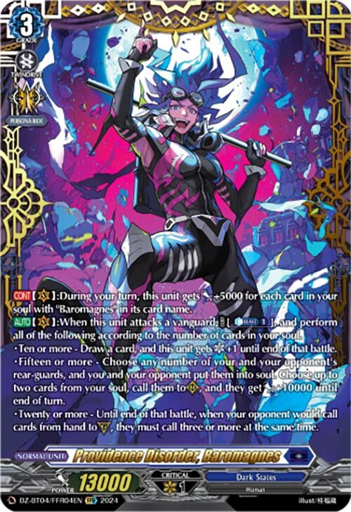 Image for Providence Disorder, Baromagnes (FFR) (DZ-BT04: Destined Showdown) (DZ-BT04/FFR04EN) - Cardfight Vanguard