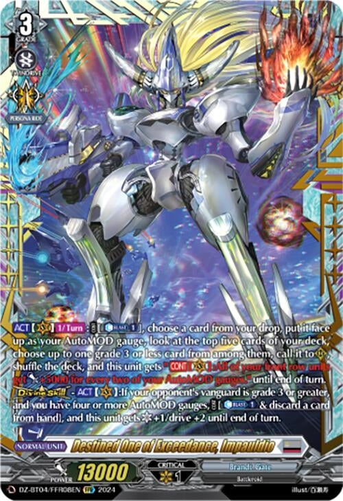Image for Destined One of Exceedance, Impauldio (FFR) (DZ-BT04: Destined Showdown) (DZ-BT04/FFR08EN) - Cardfight Vanguard