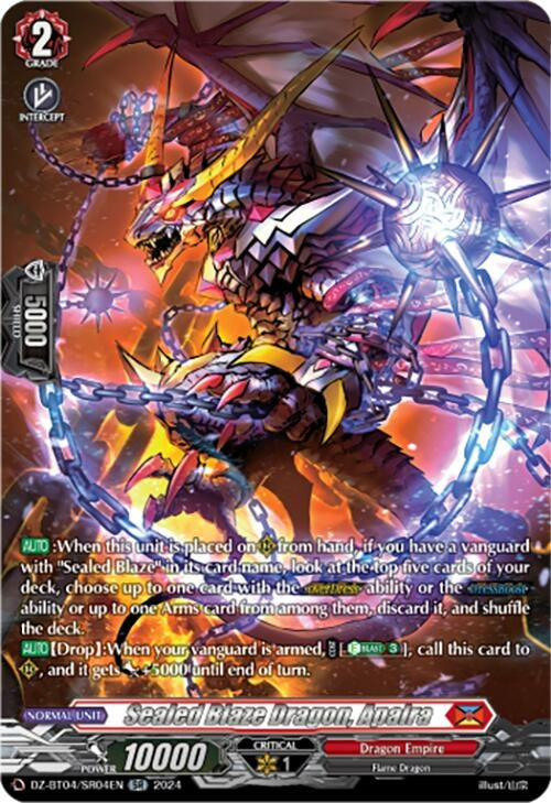 Image for Sealed Blaze Dragon, Apalra (SR) (DZ-BT04: Destined Showdown) (DZ-BT04/SR04EN) - Cardfight Vanguard