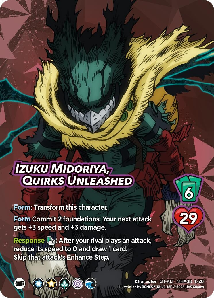 Image for Izuku Midoriya, Quirks Unleashed (Alternate Art) (Challenger Series: My Hero Academia - Dark Hero Arc) (MHA08 1/20b) - UniVersus