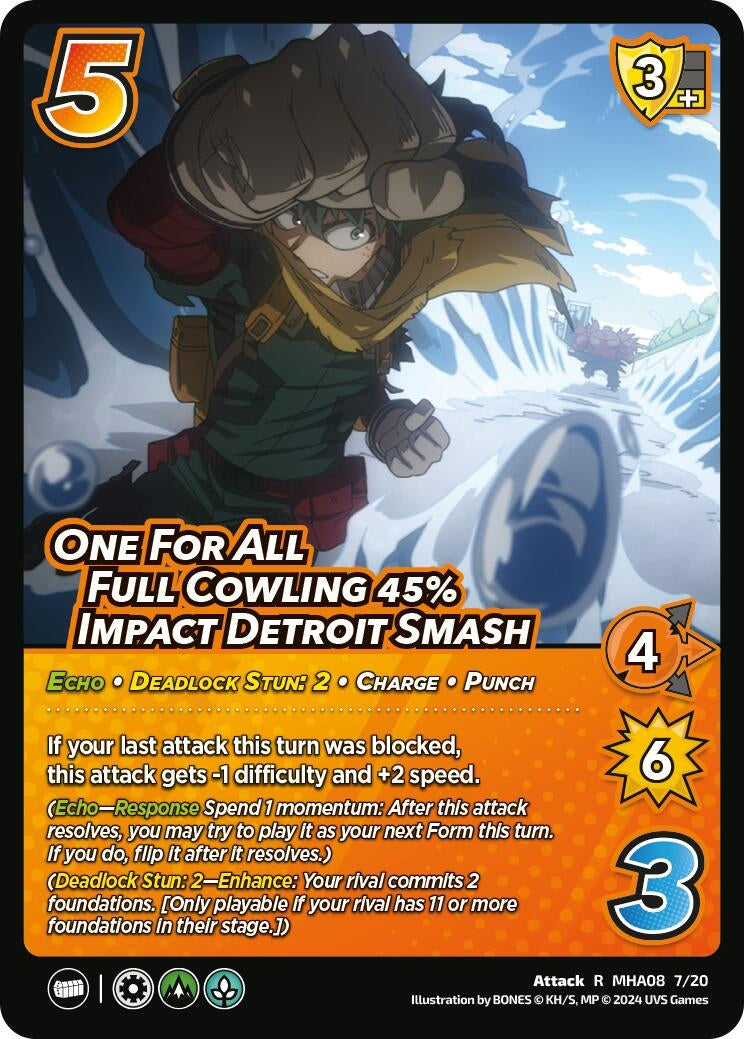 Image for One For All Full Cowling 45% Impact Detroit Smash (Challenger Series: My Hero Academia - Dark Hero Arc) (MHA08 7/20) - UniVersus