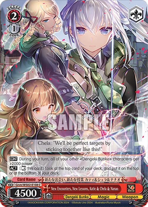 Image for New Encounters, New Lessons, Katie & Chela & Nanao (Dengeki Bunko) (Gnm/WS02-E108 C) - Weiss Schwarz