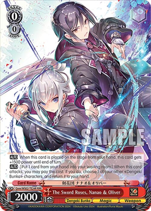 Image for The Sword Roses, Nanao & Oliver (RRR) (Dengeki Bunko) (Gnm/WS02-TE24R RRR) - Weiss Schwarz