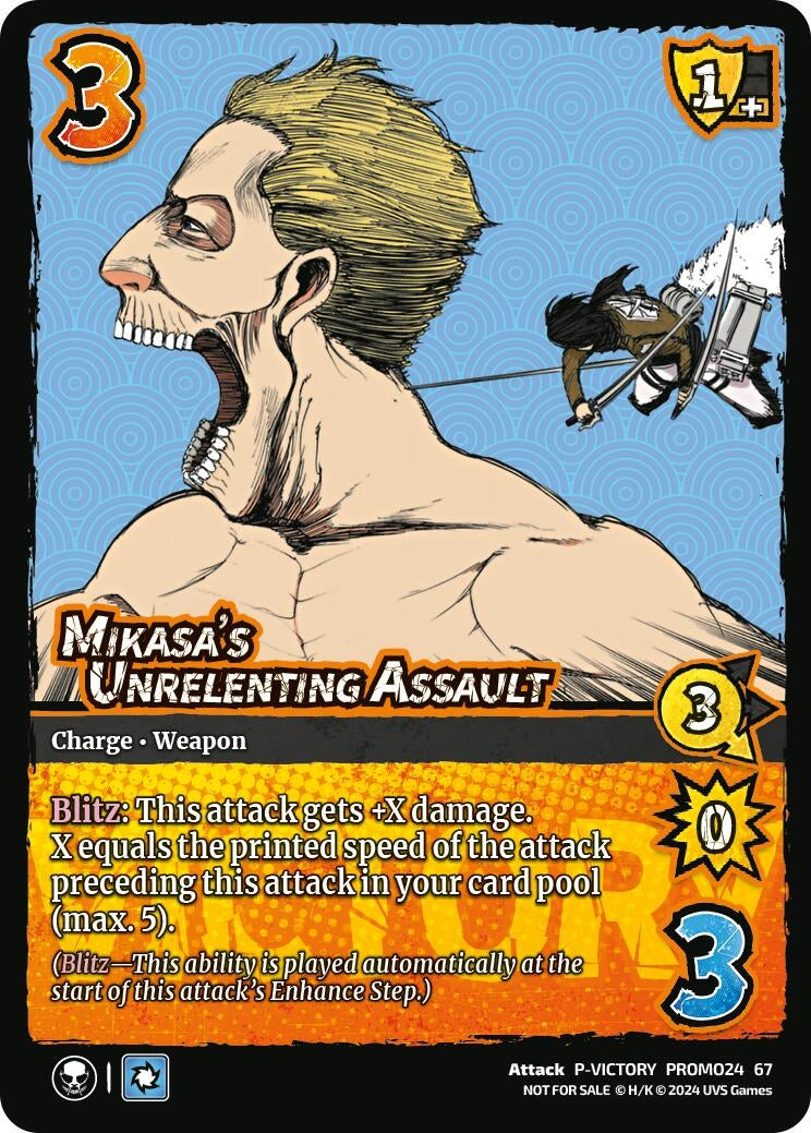 Image for Mikasa's Unrelenting Assault (Victory) (UniVersus Promos) (PROMO48 67) - UniVersus