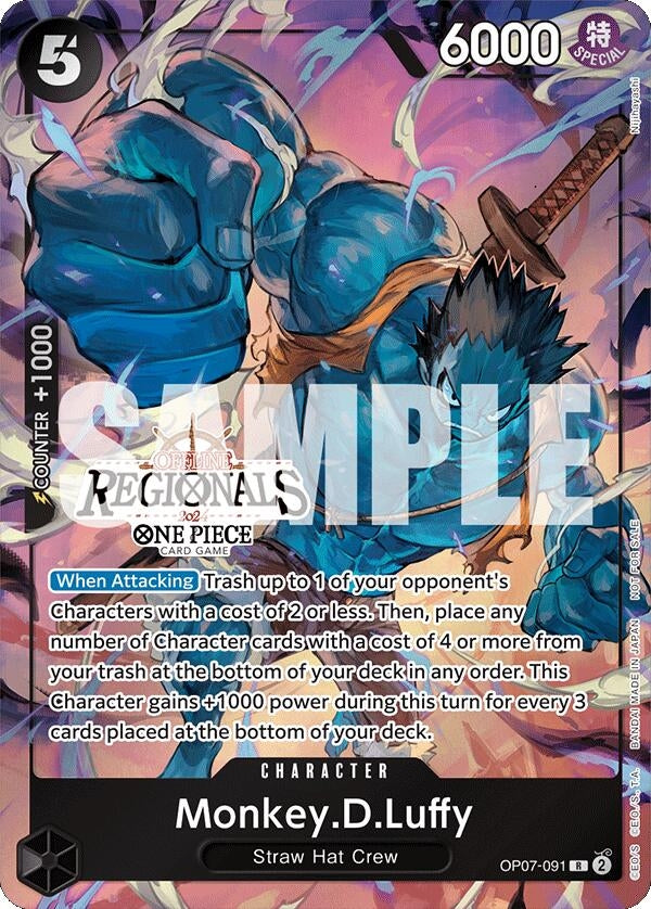 Image for Monkey.D.Luffy (091) (Offline Regional 2024 Vol. 3) (One Piece Promotion Cards) (OP07-091) - One Piece Card Game