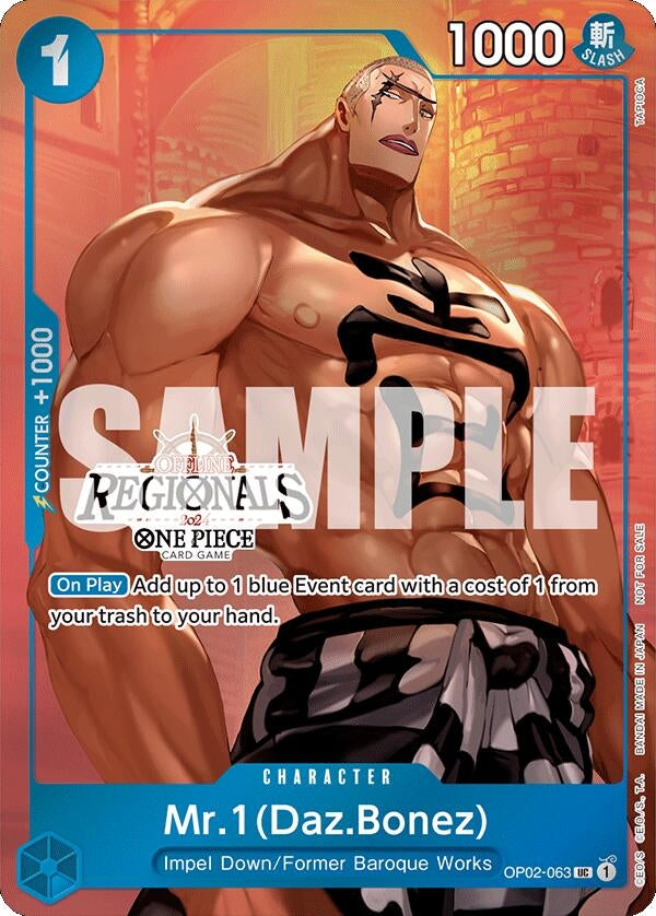 Image for Mr.1 (Daz.Bonez) (Offline Regional 2024 Vol. 3) (One Piece Promotion Cards) (OP02-063) - One Piece Card Game