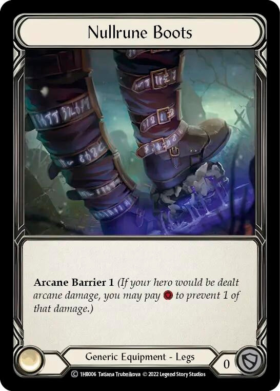 Image for Nullrune Boots (Historic Pack 1 Blitz Deck: Bravo) (1HB006) - Flesh and Blood TCG