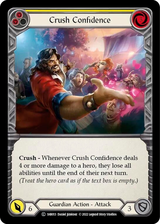 Image for Crush Confidence (Yellow) (Historic Pack 1 Blitz Deck: Bravo) (1hb013) - Flesh and Blood TCG