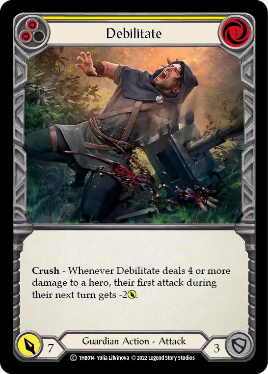 Image for Debilitate (Yellow) (Historic Pack 1 Blitz Deck: Bravo) (1HB014) - Flesh and Blood TCG