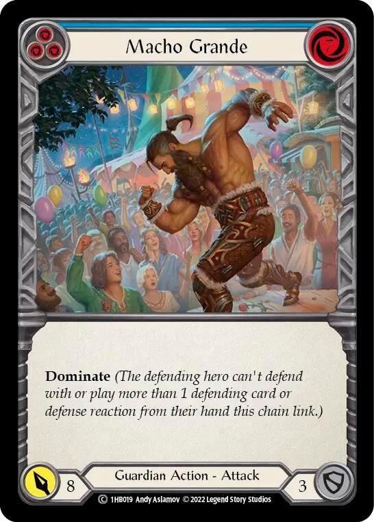 Image for Macho Grande (Blue) (Historic Pack 1 Blitz Deck: Bravo) (1HB019) - Flesh and Blood TCG