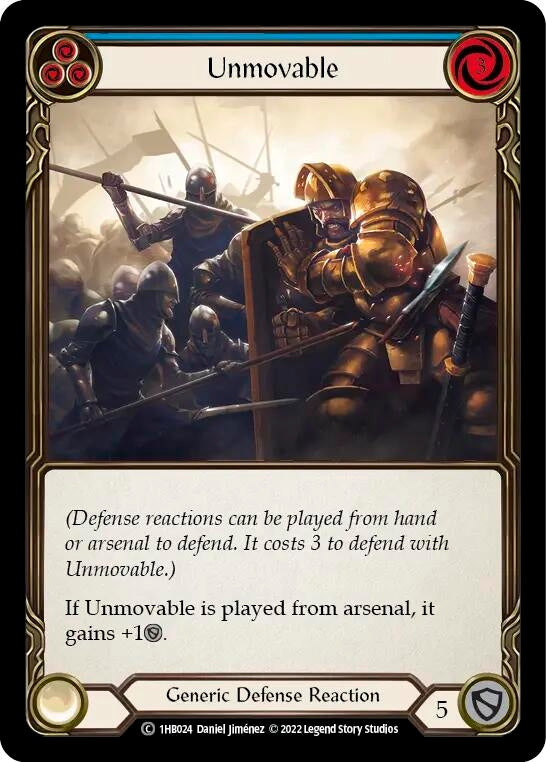 Image for Unmovable (Blue) (Historic Pack 1 Blitz Deck: Bravo) (1HB024) - Flesh and Blood TCG