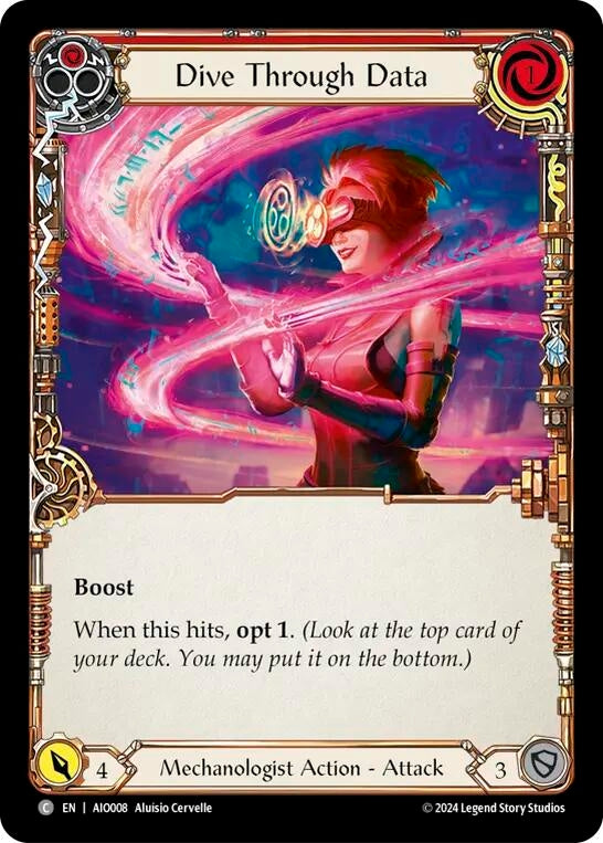 Image for Dive Through Data (Red) (Armory Deck: Dash) (AIO008) - Flesh and Blood TCG