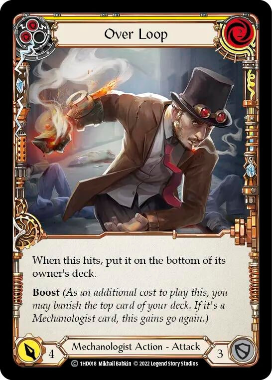 Image for Over Loop (Yellow) (Historic Pack 1 Blitz Deck: Dash) (1HD018) - Flesh and Blood TCG