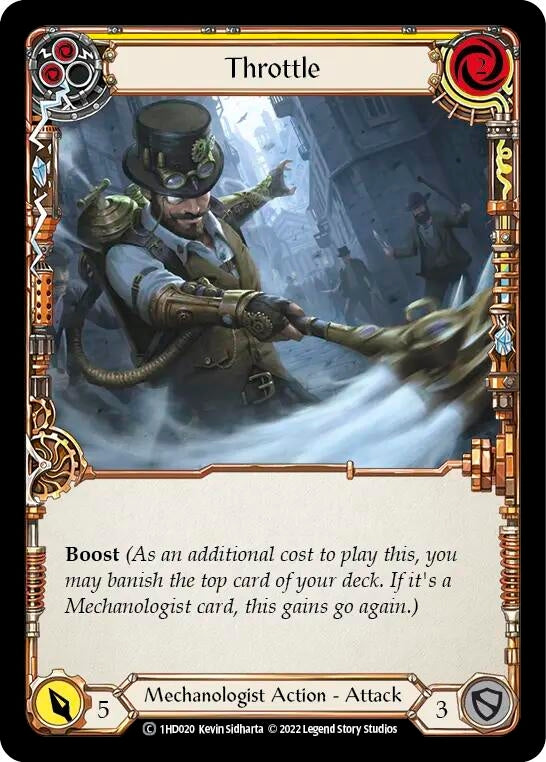 Image for Throttle (Yellow) (Historic Pack 1 Blitz Deck: Dash) (1HD020) - Flesh and Blood TCG